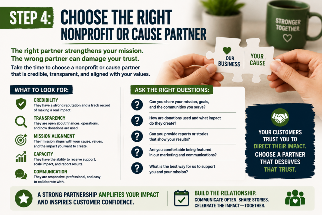 Steve Down's vision of a Causeist business model showing an entrepreneur connecting business growth, customers, nonprofits, and communities to create profit with purpose and measurable social impact.